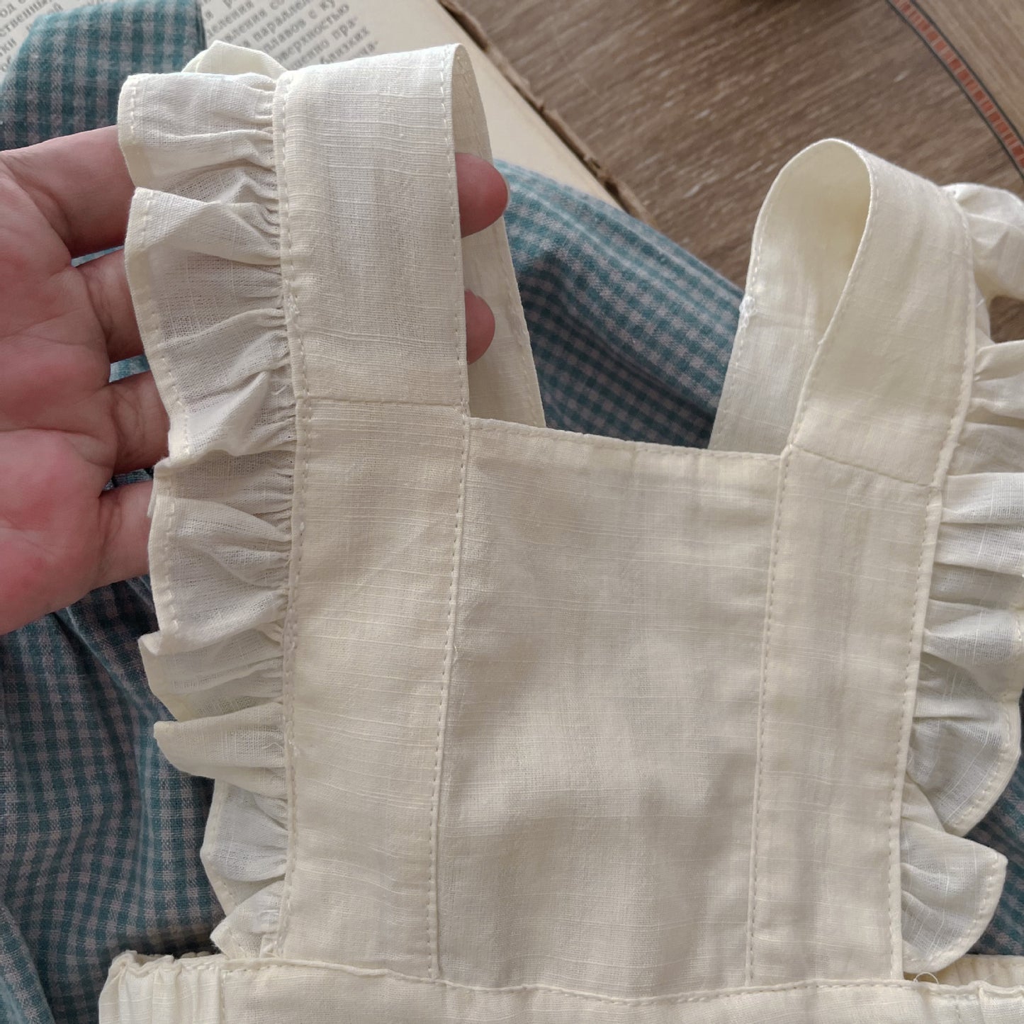 Infant Long Sleeve Plaid Romper & Overskirt Set (Also Sold Separately)