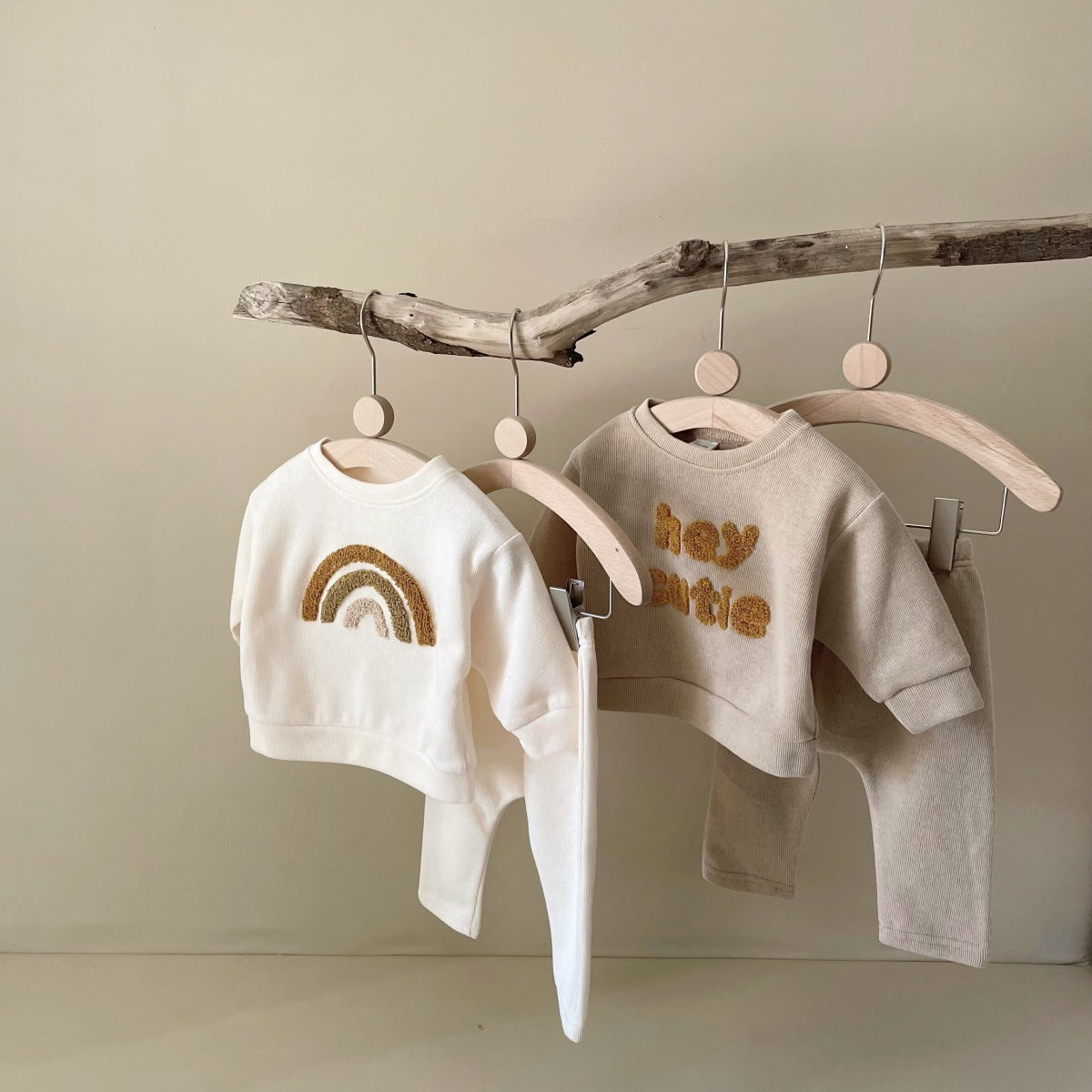 Baby Embroided Long Sleeve Two-piece Suit