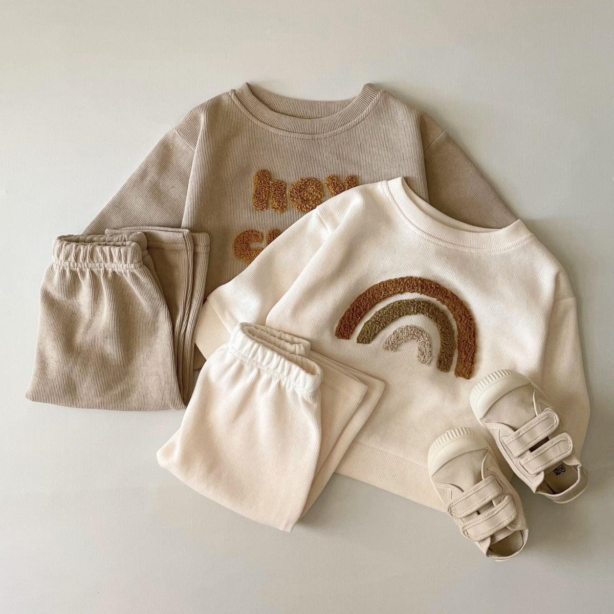 Baby Embroided Long Sleeve Two-piece Suit